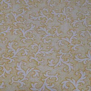 Cotton Sewing Fabric Pale Butter Yellow White Swirl Vine Quilting Crafts 2.5 yd